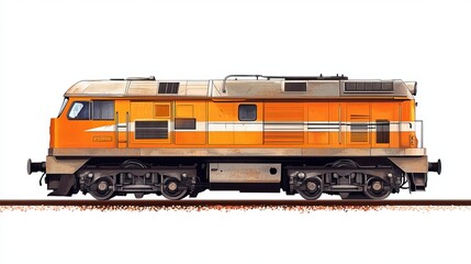 Fototapeta premium A vector illustration of a railway locomotive, isolated on a white background