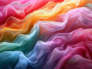 Obraz premium Rainbow chiffon fabric drapes