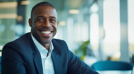 Obraz premium Businessman Leading Innovative Meeting with Confidence in Modern Office