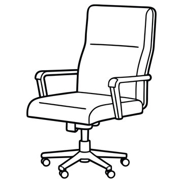 black and white office chair clip art preview