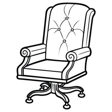 recommend clip art: executive chair chair line art on white background