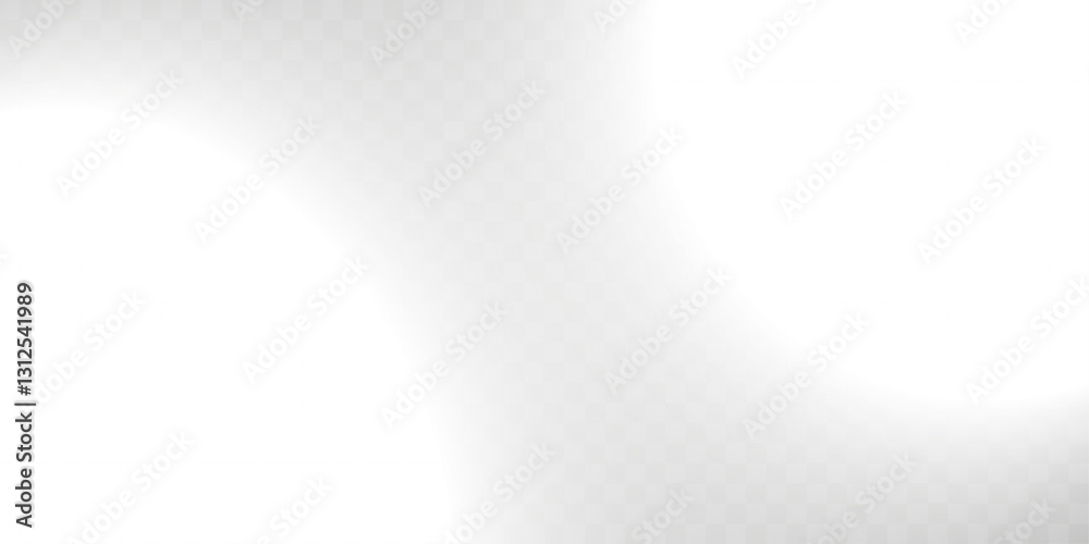 Poster soft white abstract glow with transparent background, smooth curved light effect, blurred gradient, 