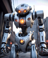 Fototapeta premium robot, 3d, tecnología, metal, aparatos, máquina