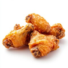 extra crispy buffalo wings, deep-fried texture, realistic photography, isolated on white background
