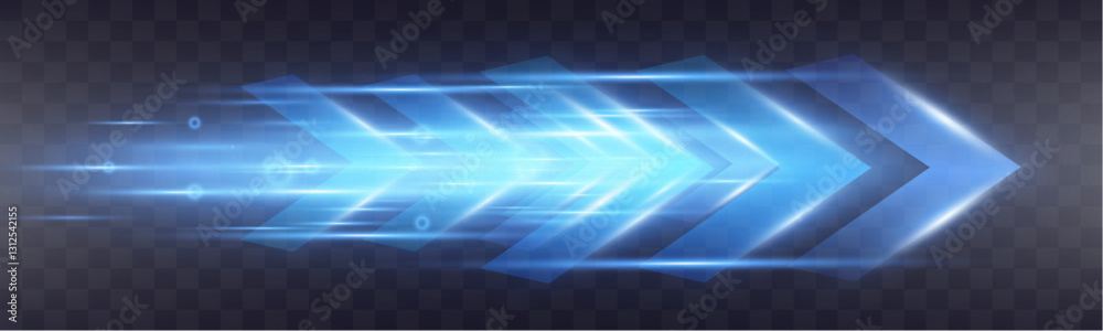 Poster futuristic speed background with glowing arrows, motion blur, digital technology concept, fast-movin