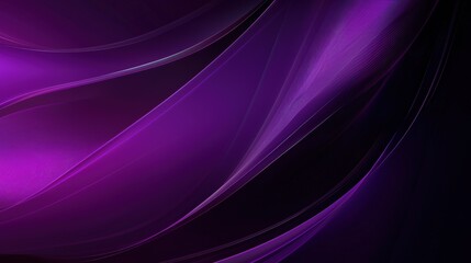 Fototapeta premium Abstract purple waves on dark backdrop, symbolizing digital fluidity and creative energy. Ideal for tech, design, or modern marketing concepts.