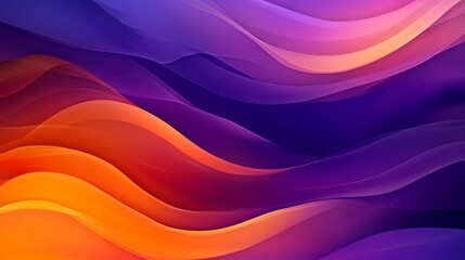 Obraz premium dynamic purple and orange abstract design with layered waveforms and glowing highlights, artistic and futuristic, modern and energetic concept