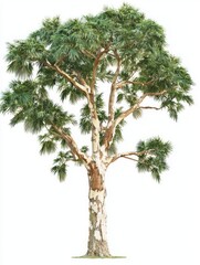 Massive Sycamore Tree with Flaking Bark and Green Foliage