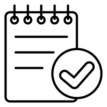 notebook with checkmark icon clip art preview