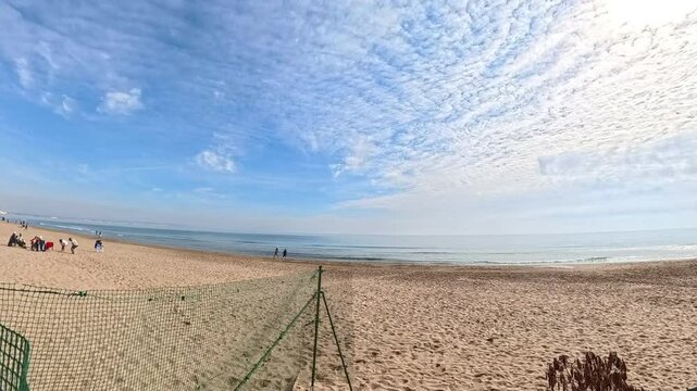 Timelapse of the beach Playa de La Marina,  Elche, Alicante, Spania