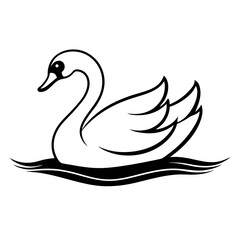 Fototapeta premium vector illustration of a swan
