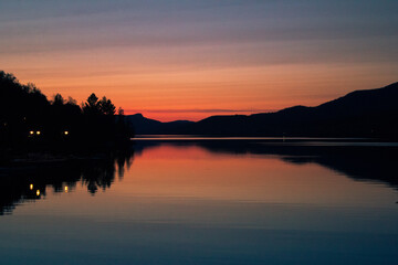 sunset on the lake