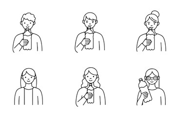 The people drinking water icon is a vector icon that can be easily used and edited in web projects.