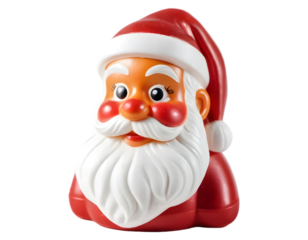 Decorative Santa Claus Figurine with Red Hat, White Beard, and Friendly Expression for Christmas Decor