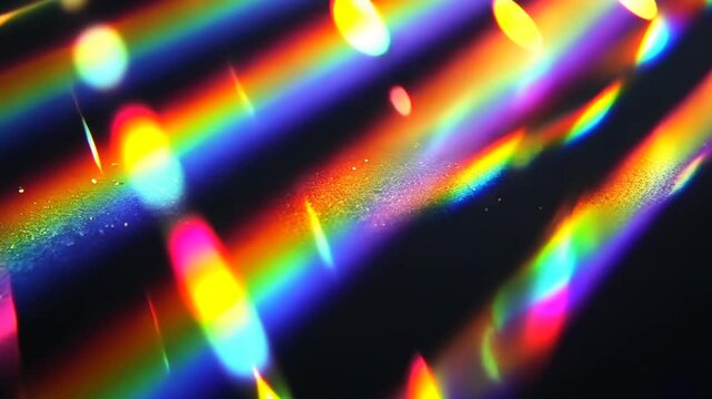 Radiant chromatic dispersion a dazzling dance of spectral light across a textured plane capturing the ethereal beauty of refracted hues