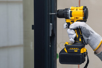 Installation of door hardware.