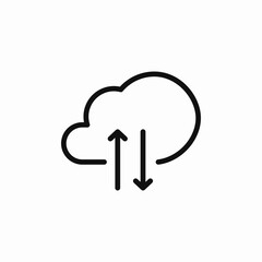 cloud transfer icon sign vector