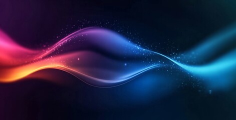 Abstract Colorful Wave Composition Glowing Blue and Red Energy Flow, Digital Art, Dark Background Abstract art, energy flow