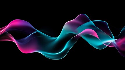 futuristic flowing waveforms with neon gradients, vibrant teal and magenta tones, high resolution, sleek and modern design, artistic and minimalistic, dynamic and fluid layout