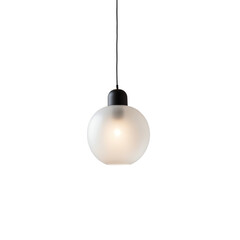Minimal Pendant Lamp with Frosted Glass, Isolated on Transparent Background.