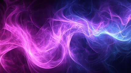 Obraz premium futuristic flowing waves, abstract and glowing, high resolution, cosmic and artistic, fluid and sleek design, vibrant purple and blue, modern and minimalistic atmosphere