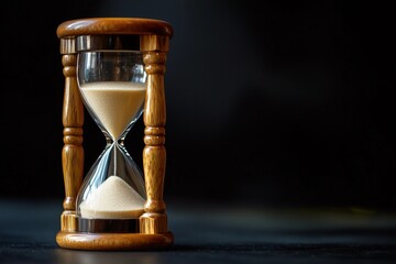 hourglass on a wooden background
