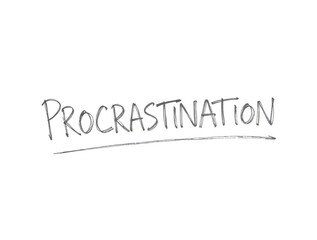 The word procrastination written in sharpie on a white background
