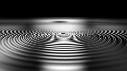 Abstract concentric circles, dark background, graphic design, possible use for digital art or technology