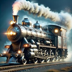 Naklejka premium Old Steam Locomotive