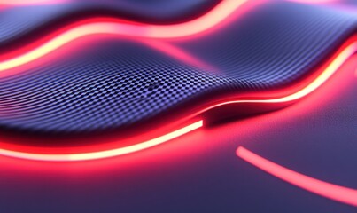 Abstract design with glowing red lines and textured surface. Possible use  Background, wallpaper