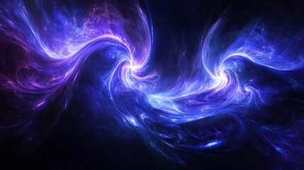 Fototapeta premium futuristic glowing wave patterns, cosmic blue and purple, high resolution, artistic and fluid design, soft and elegant flowing shapes, abstract and modern, vibrant glow