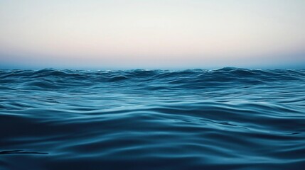 Fototapeta premium Calm ocean waves at dawn, horizon, tranquil sea view