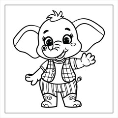 Obraz premium Elephant Coloring Page Outline