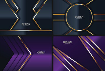 Gold-accented purple and dark design backgrounds