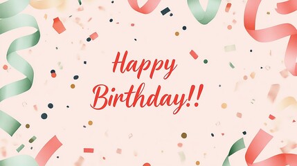 Festive Birthday Border and Minimalist s in Watercolor 