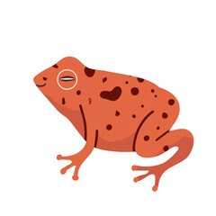Wood frog character, animal in flat style. Wild animals, wild creatures, wildlife concept. Frog vector design isolated on white background