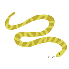 Cute snake clipart page for kids. Vector illustration for children. Vector illustration of snake isolated on white background.