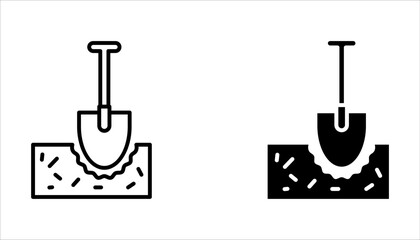 Shovel Icon set, Garden Shovel icon on white background