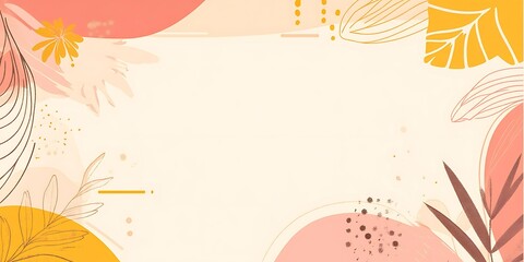 Obraz premium Abstract floral design with peach, beige, and yellow tones. Perfect for backgrounds or templates