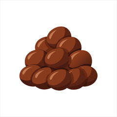  Chocolate Morsels Pile Realistic Vector Illustration