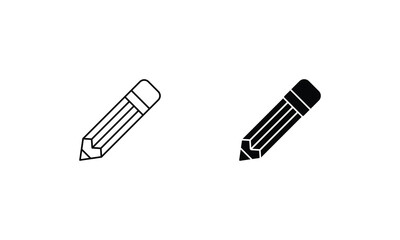 Pencil icons set line and glyph vector stock illustration