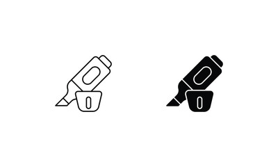 Marker icons set line and glyph vector stock illustration