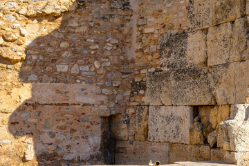 The most famous architectural landmarks of ancient greek heritage located in the Plaka district in Athens, Greece: the library of Hadrian, Wind tower, medieval mosque