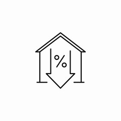 house low percentage icon sign vector