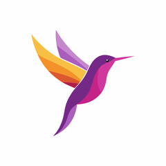Colorful Hummingbird Logo - Modern Vector Illustration for Nature, Wildlife, and Branding Designs