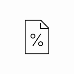 percent document icon sign vector