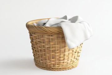 3D Laundry Basket Isolated and White Background