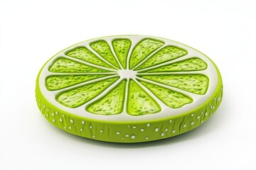 3D Lemon Slice Isolated and White Background