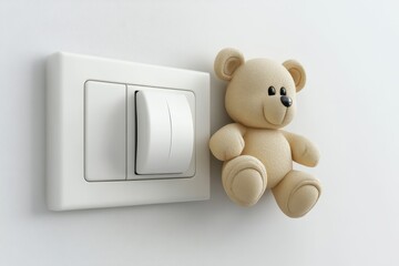 3D Light Switch Isolated and White Background