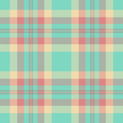 Stripe background plaid textile, sofa vector pattern tartan. Bandanna fabric check seamless texture in teal and red colors.
